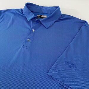 Callaway Men's Opti-Dri Blue‎ Striped Golf Polo Size XL Short Sleeve Lightweight